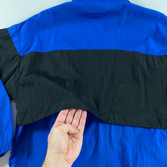 Vintage 90s Reebok Windbreaker Jacket Mens Large XL Full Zip Blue Black Nylon - Picture 9 of 12